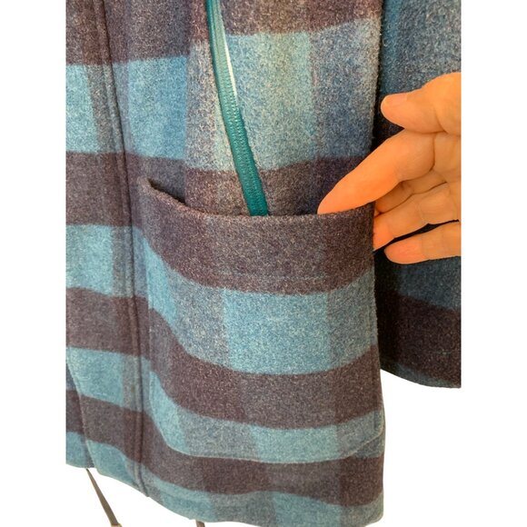 Rare Victorinox Mens Coat Medium Wool Blend Plaid Blue RD10715 - Picture 8 of 16